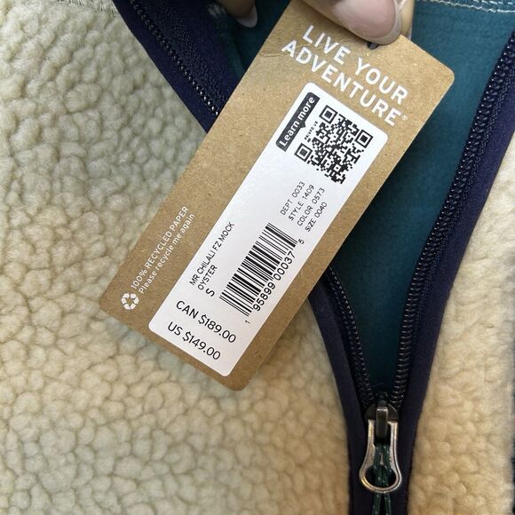 Eddie Bauer Jacket Men’s Small Ivory Chilali Faux Sherpa Outdoor Gorpcore Cabin - Picture 7 of 13